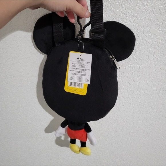 Disney Mickey Mouse Flat Plush Small 10" Crossbody Bag - Picture 6 of 6